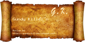 Gundy Kilián névjegykártya